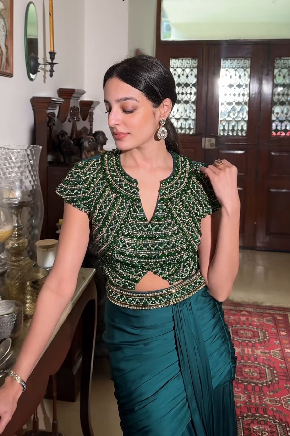 Tarini Manchanda X Jewel Drape Skirt Set