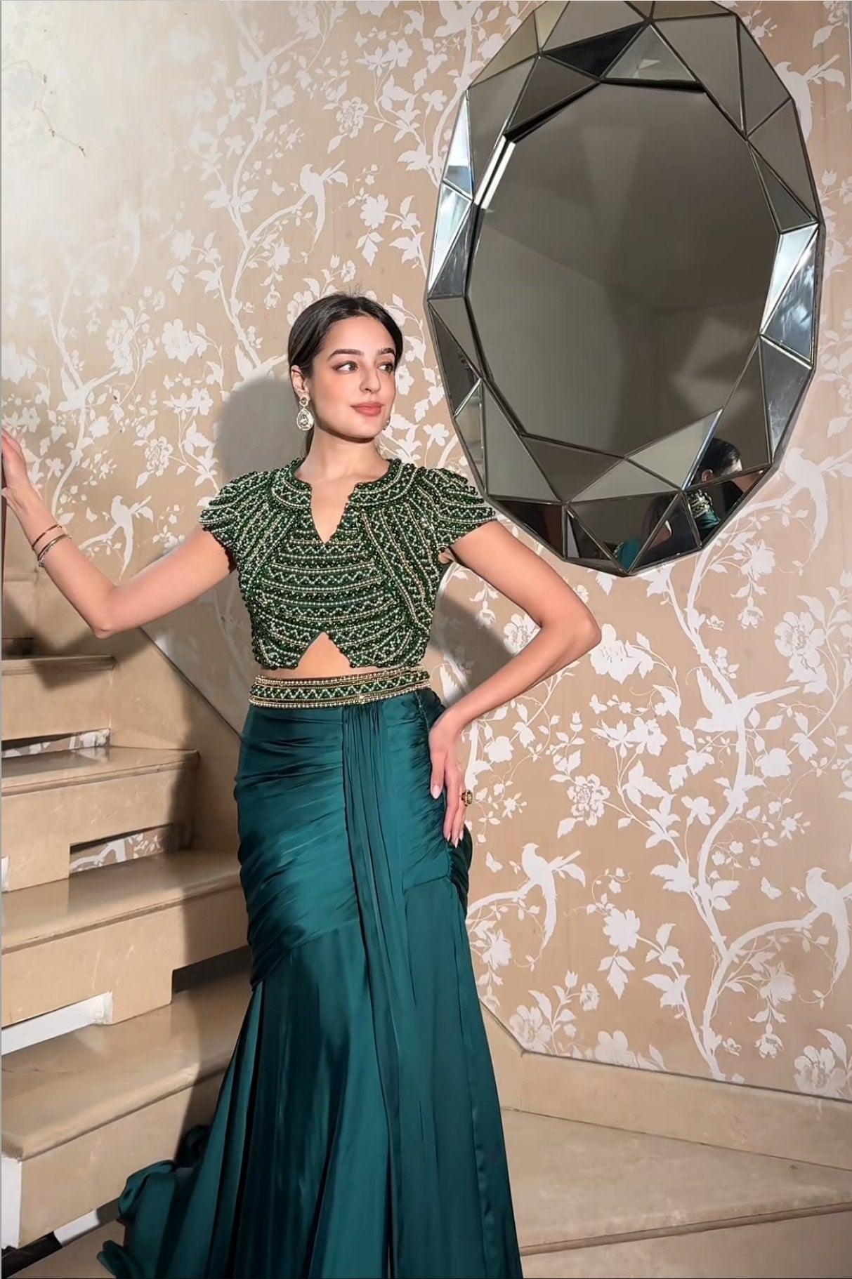 Tarini Manchanda X Jewel Drape Skirt Set