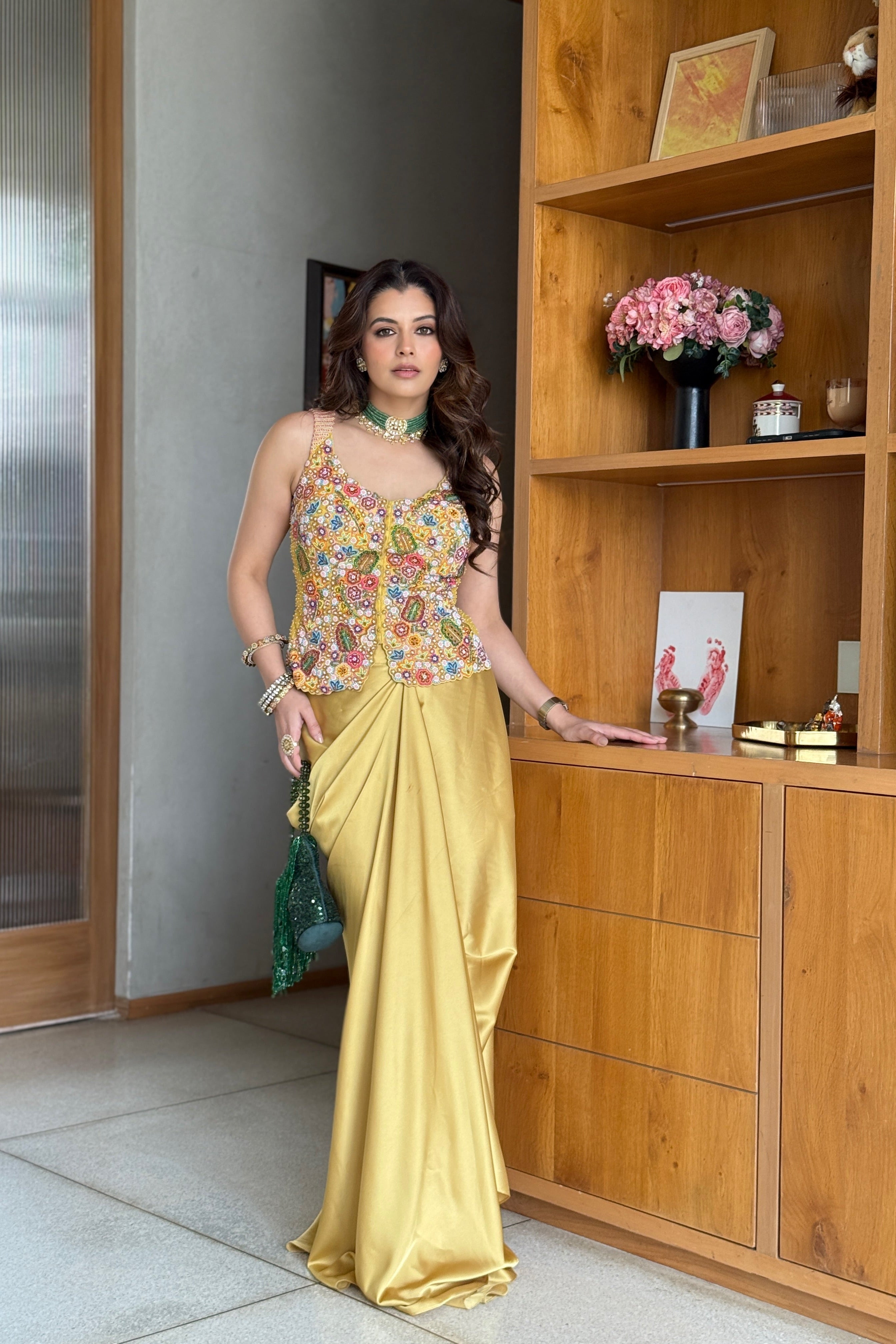 Natasha Luthra X Breeze Drape Skirt Set