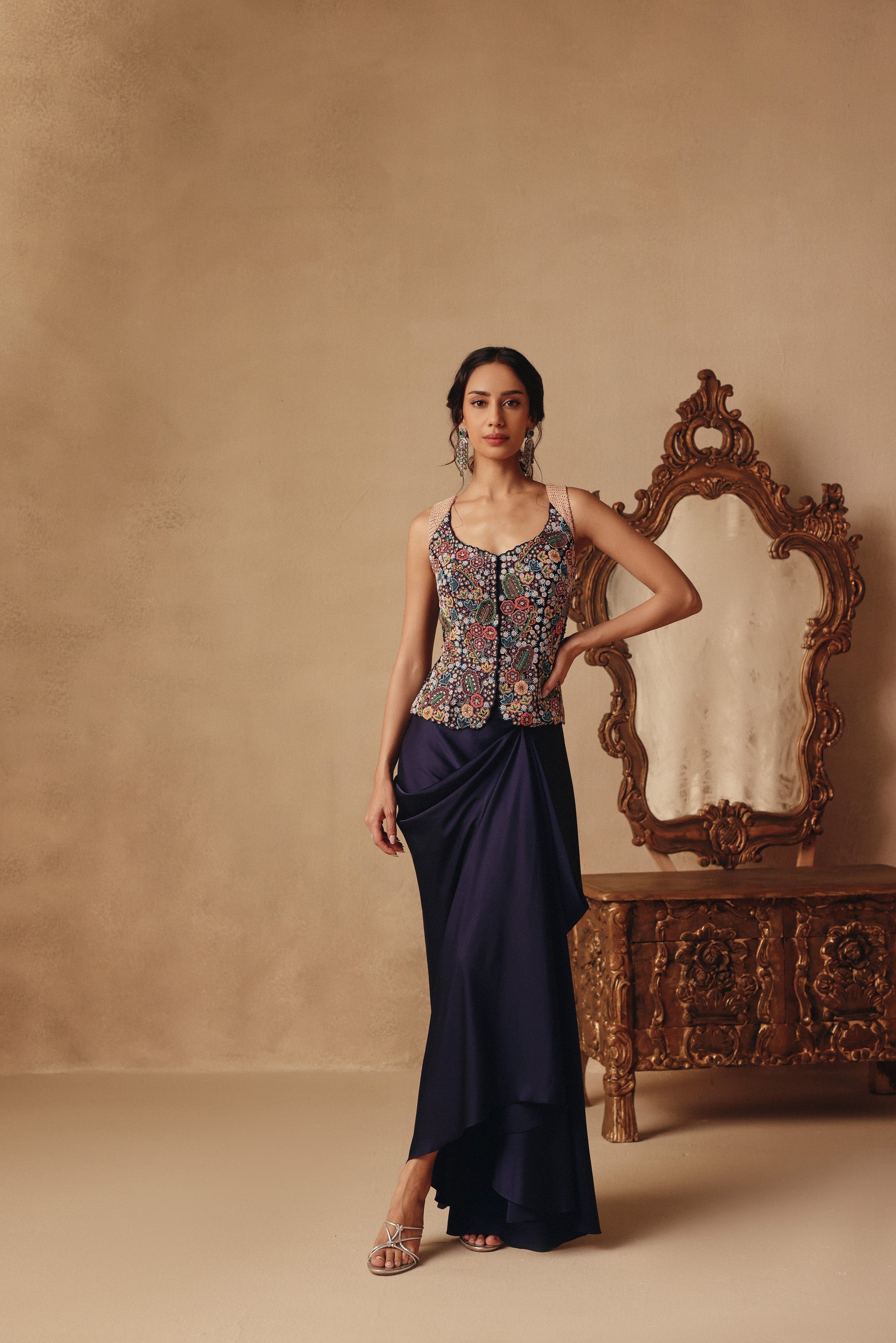 Mitali Wadhwa X Breeze Drape Skirt Set