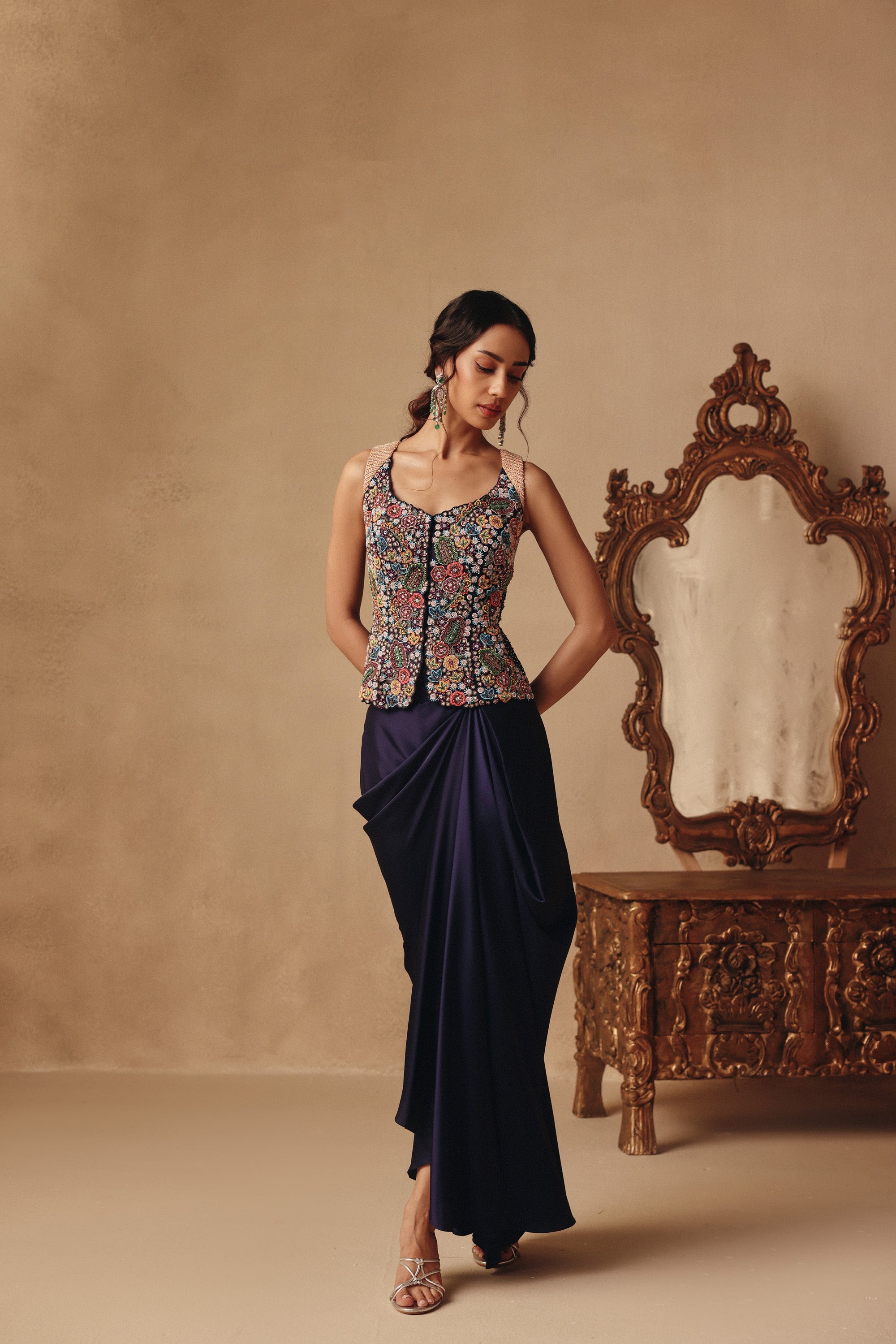 Mitali Wadhwa X Breeze Drape Skirt Set