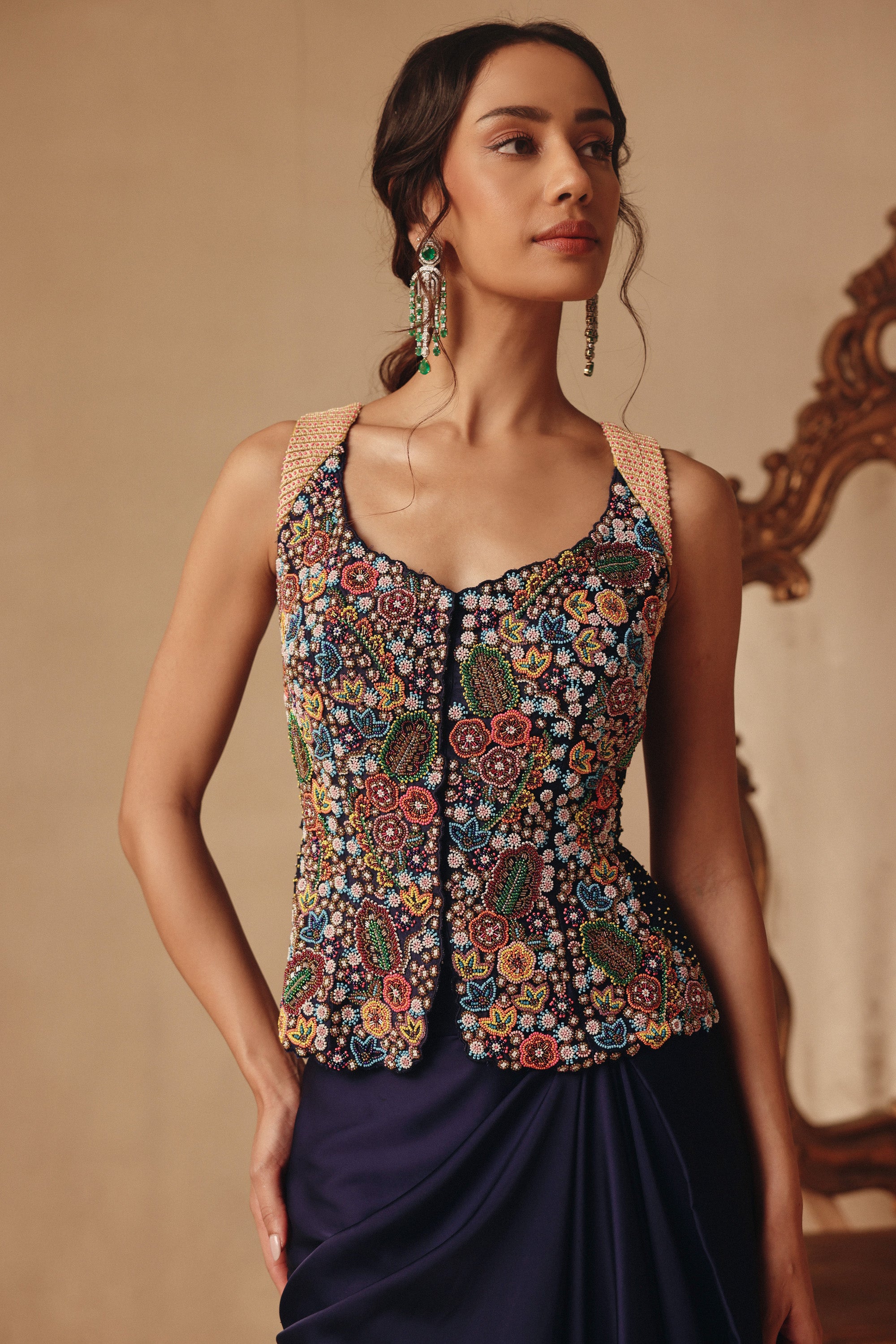 Mitali Wadhwa X Breeze Drape Skirt Set