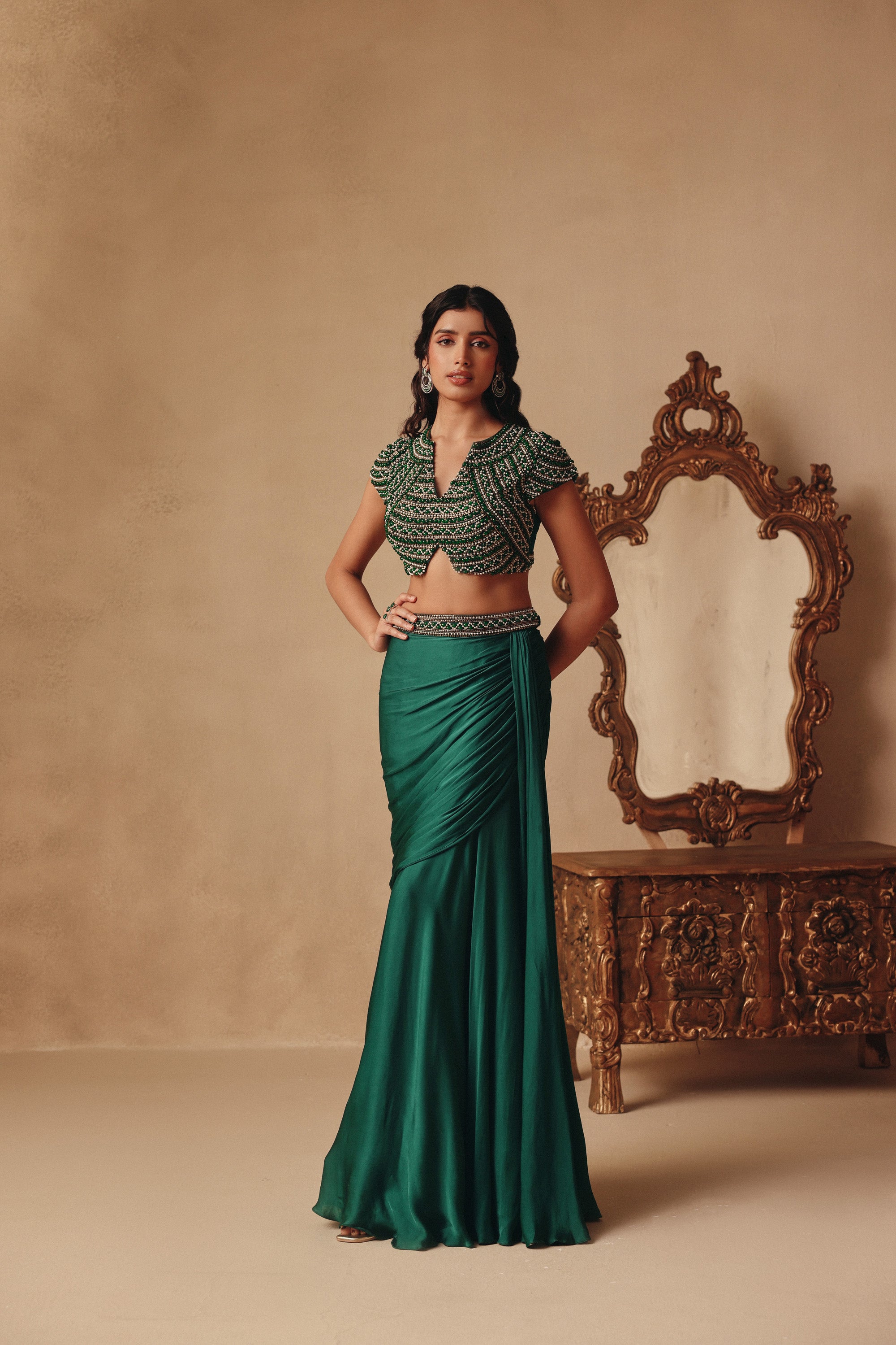 Jewel Drape Skirt Set