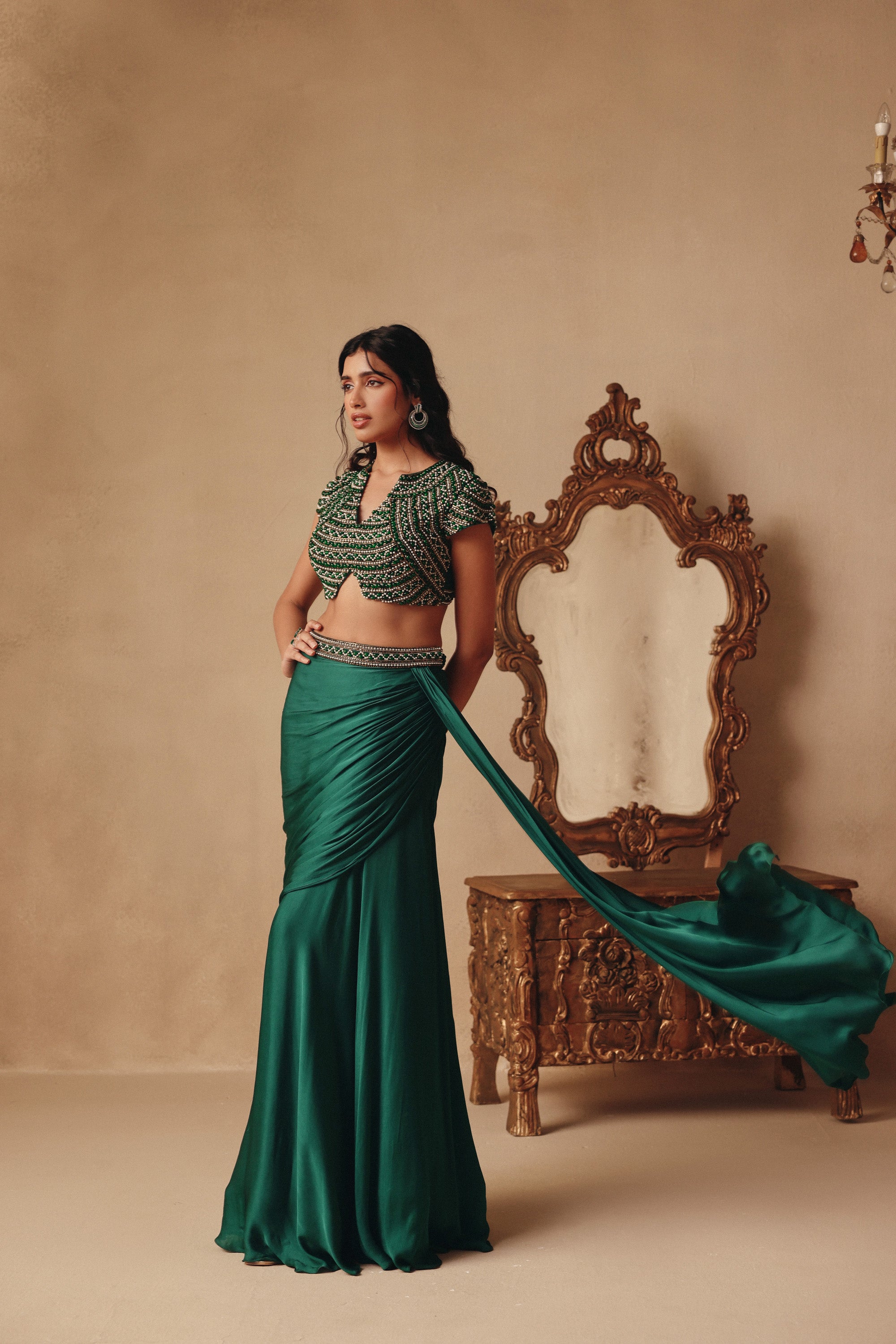 Jewel Drape Skirt Set