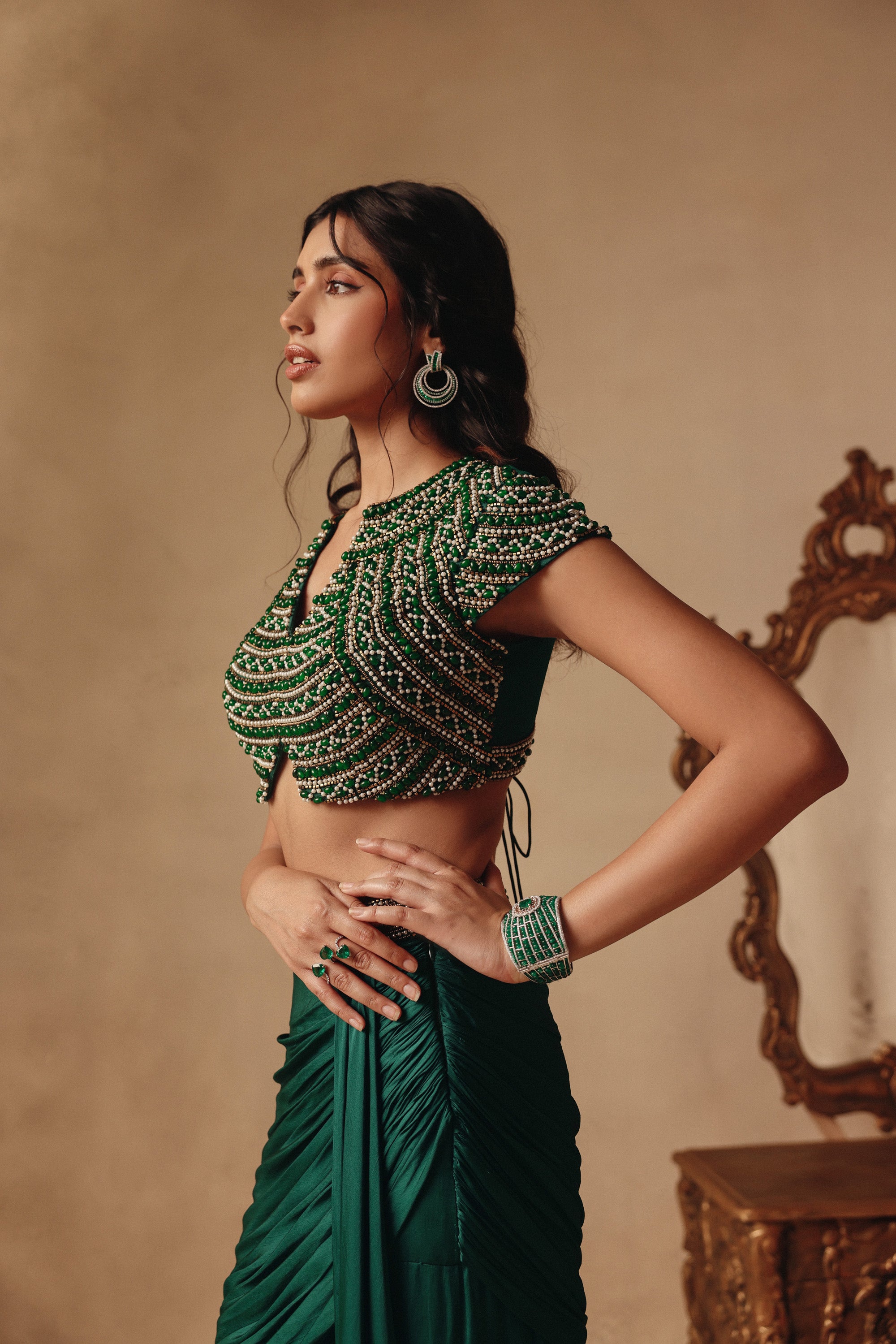 Tarini Manchanda X Jewel Drape Skirt Set