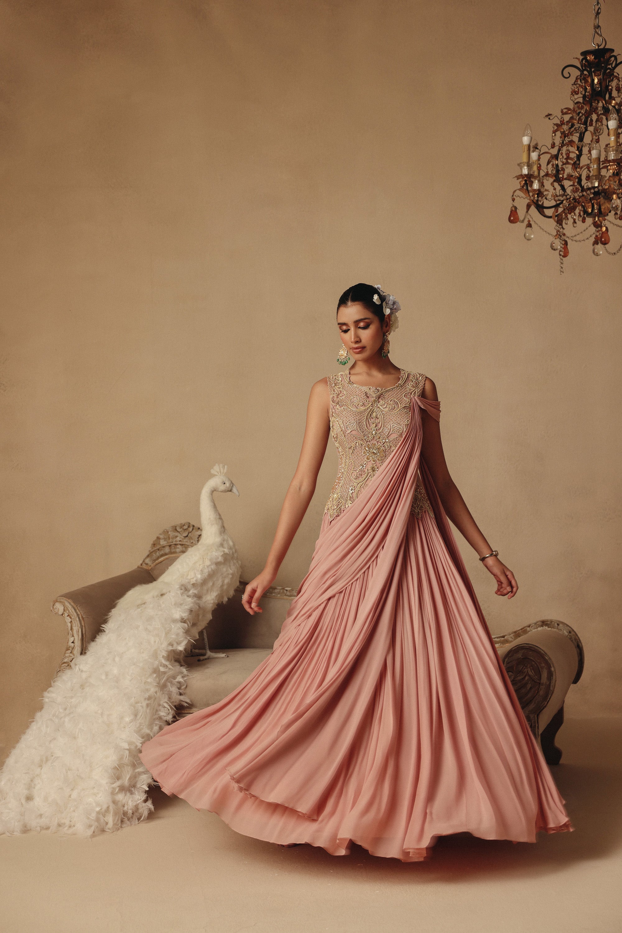 Blush Saree Gown