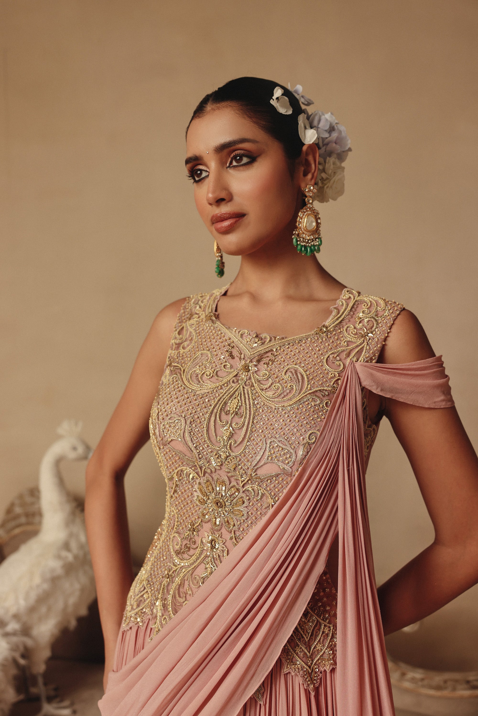 Blush Saree Gown
