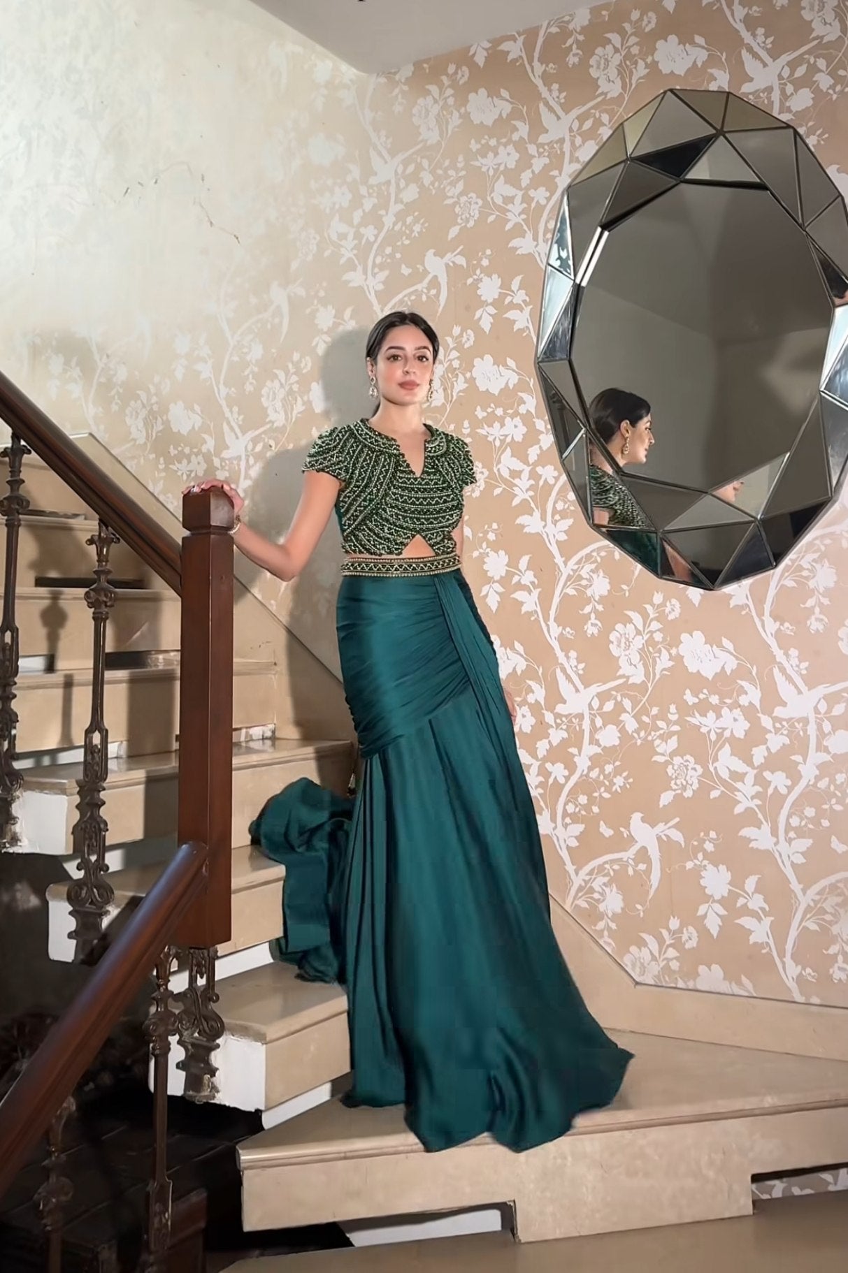 Tarini Manchanda X Jewel Drape Skirt Set