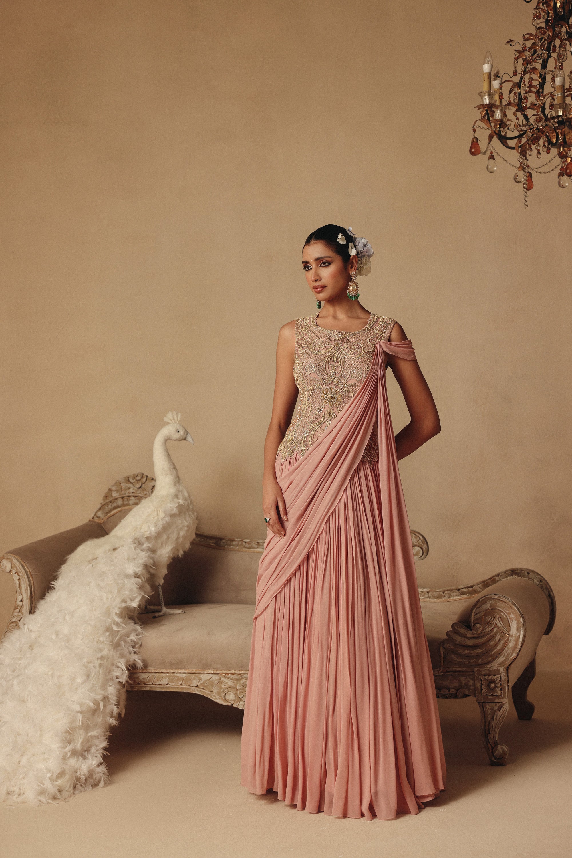 Blush Saree Gown